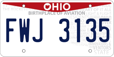 OH license plate FWJ3135
