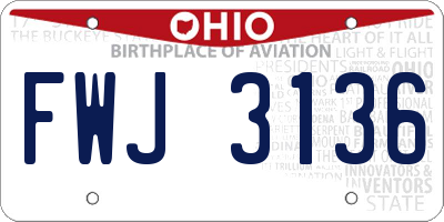 OH license plate FWJ3136