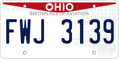 OH license plate FWJ3139