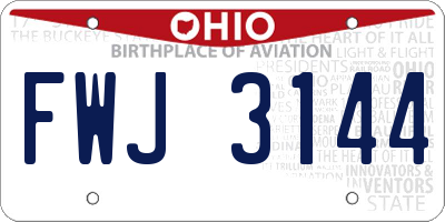 OH license plate FWJ3144
