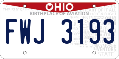 OH license plate FWJ3193