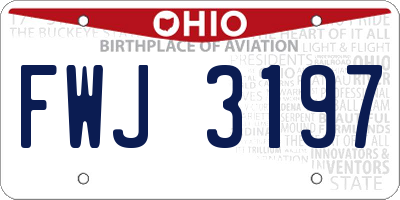 OH license plate FWJ3197