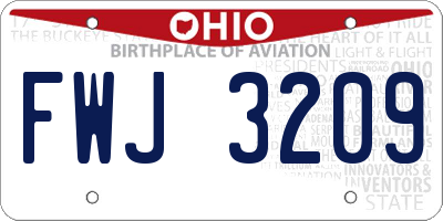 OH license plate FWJ3209