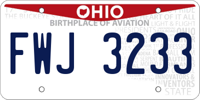 OH license plate FWJ3233