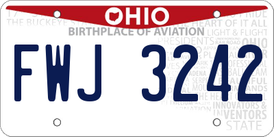 OH license plate FWJ3242