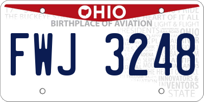 OH license plate FWJ3248