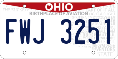 OH license plate FWJ3251