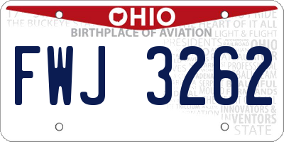 OH license plate FWJ3262