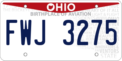 OH license plate FWJ3275