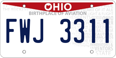 OH license plate FWJ3311
