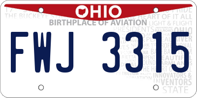 OH license plate FWJ3315