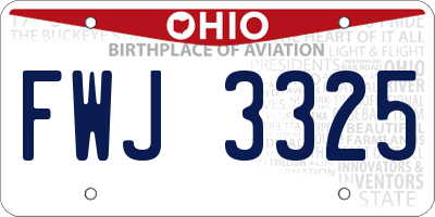 OH license plate FWJ3325