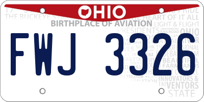 OH license plate FWJ3326