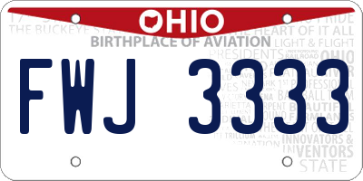 OH license plate FWJ3333