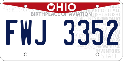 OH license plate FWJ3352
