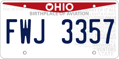 OH license plate FWJ3357