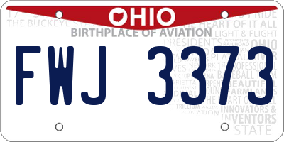OH license plate FWJ3373