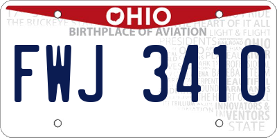 OH license plate FWJ3410