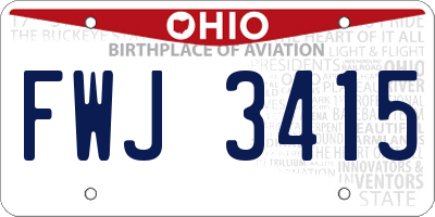 OH license plate FWJ3415