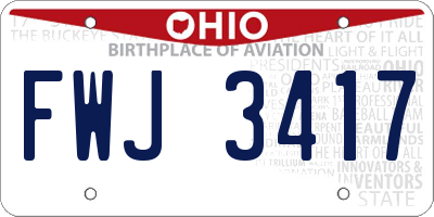 OH license plate FWJ3417