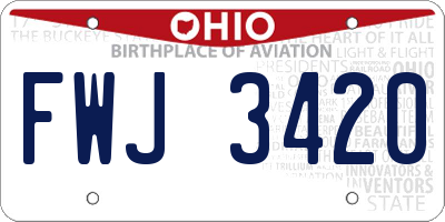 OH license plate FWJ3420