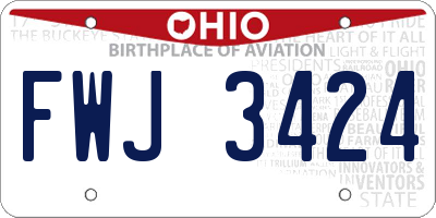 OH license plate FWJ3424