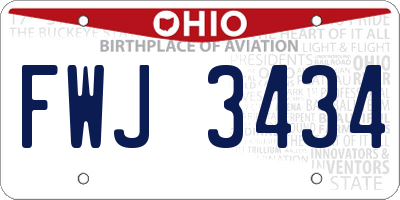 OH license plate FWJ3434