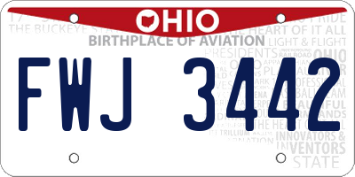 OH license plate FWJ3442