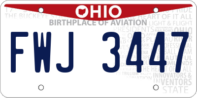 OH license plate FWJ3447