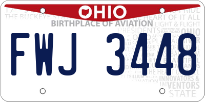 OH license plate FWJ3448
