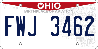 OH license plate FWJ3462