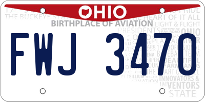 OH license plate FWJ3470