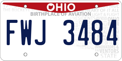 OH license plate FWJ3484