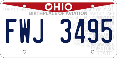 OH license plate FWJ3495