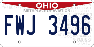OH license plate FWJ3496
