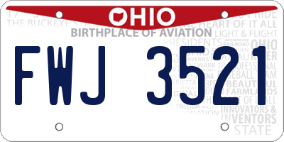 OH license plate FWJ3521