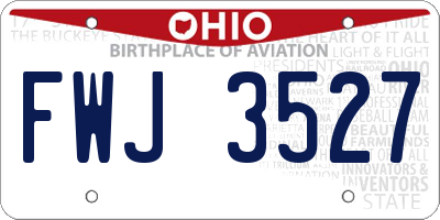OH license plate FWJ3527