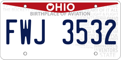 OH license plate FWJ3532