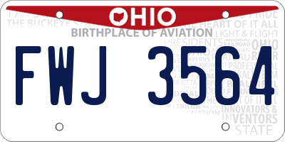 OH license plate FWJ3564