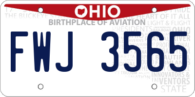 OH license plate FWJ3565