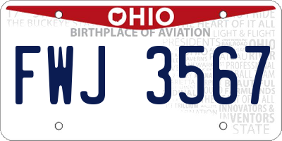 OH license plate FWJ3567