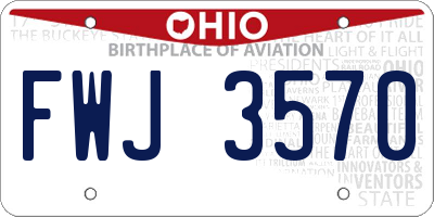 OH license plate FWJ3570