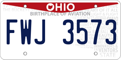 OH license plate FWJ3573