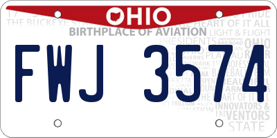 OH license plate FWJ3574