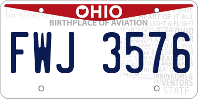 OH license plate FWJ3576