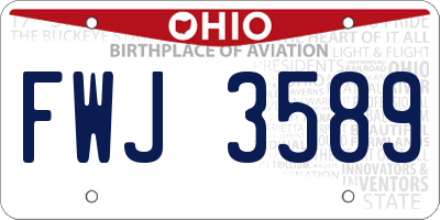 OH license plate FWJ3589