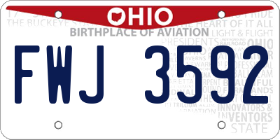 OH license plate FWJ3592