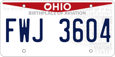 OH license plate FWJ3604