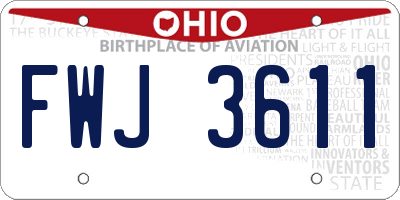 OH license plate FWJ3611