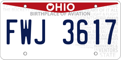 OH license plate FWJ3617